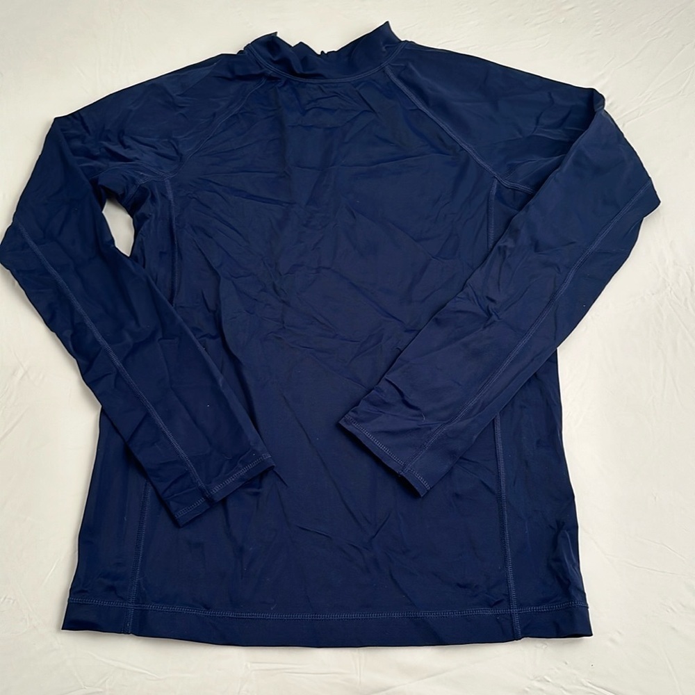 Lands End long sleeve navy blue rash guard L 14-16